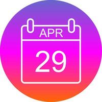 April Line Gradient Circle Icon vector