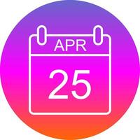 April Line Gradient Circle Icon vector