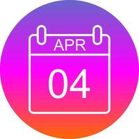 April Line Gradient Circle Icon vector