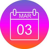 March Line Gradient Circle Icon vector