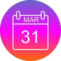 March Line Gradient Circle Icon vector