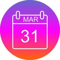 March Line Gradient Circle Icon vector