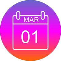 March Line Gradient Circle Icon vector