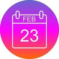 February Line Gradient Circle Icon vector