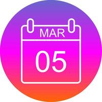 March Line Gradient Circle Icon vector