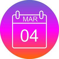 March Line Gradient Circle Icon vector