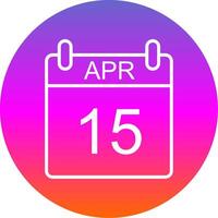 April Line Gradient Circle Icon vector