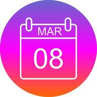 March Line Gradient Circle Icon vector