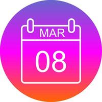 March Line Gradient Circle Icon vector