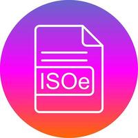 ISOe File Format Line Gradient Circle Icon vector