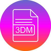 3DM File Format Line Gradient Circle Icon vector