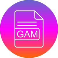 GAM File Format Line Gradient Circle Icon vector