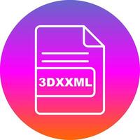 3DXXML File Format Line Gradient Circle Icon vector