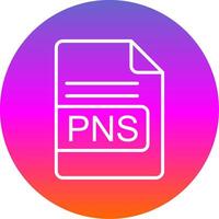 PNS File Format Line Gradient Circle Icon vector