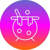 Cauldron Line Gradient Circle Icon vector