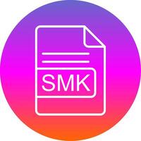 smk archivo formato línea degradado circulo icono vector