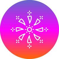Firework Line Gradient Circle Icon vector