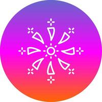 Firework Line Gradient Circle Icon vector