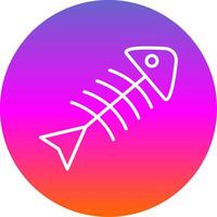 Rotten Fish Line Gradient Circle Icon vector