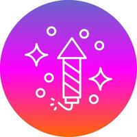 Firework Line Gradient Circle Icon vector