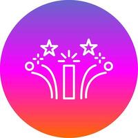 Firework Line Gradient Circle Icon vector