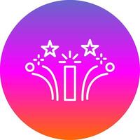 Firework Line Gradient Circle Icon vector