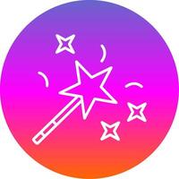 Magic Wand Line Gradient Circle Icon vector