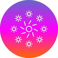 Firework Line Gradient Circle Icon vector