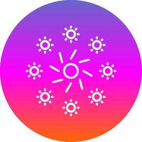 Firework Line Gradient Circle Icon vector