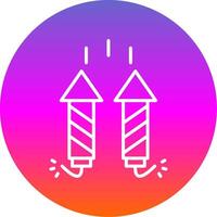 Firework Line Gradient Circle Icon vector