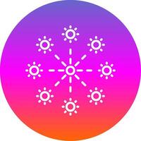 Firework Line Gradient Circle Icon vector