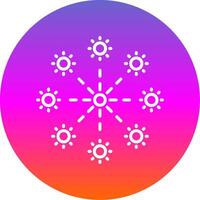 Firework Line Gradient Circle Icon vector