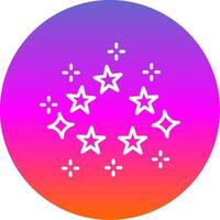 Stars Line Gradient Circle Icon vector