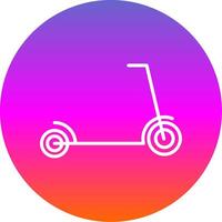 patada scooter línea degradado circulo icono vector