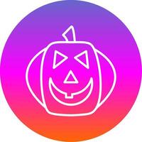 Halloween Pumpkin Line Gradient Circle Icon vector