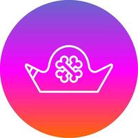 Pirate Hat Line Gradient Circle Icon vector