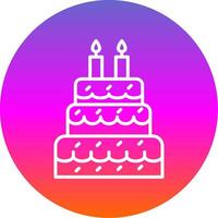 Cake Line Gradient Circle Icon vector