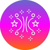 Firework Line Gradient Circle Icon vector