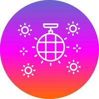 Disco Ball Line Gradient Circle Icon vector