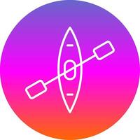 Canoe Line Gradient Circle Icon vector