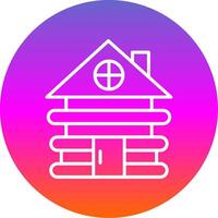 Cabin Line Gradient Circle Icon vector