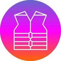 Lifejacket Line Gradient Circle Icon vector