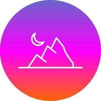 Mountain Line Gradient Circle Icon vector