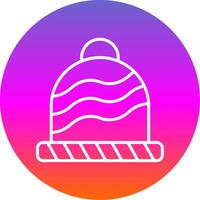 Wool Hat Line Gradient Circle Icon vector