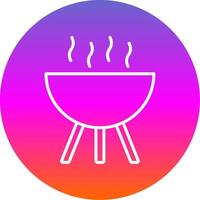 BBQ Grill Line Gradient Circle Icon vector