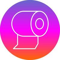 Toilet Paper Line Gradient Circle Icon vector