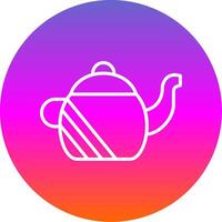 Teapot Line Gradient Circle Icon vector