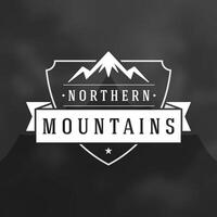 montañas logo emblema ilustración. vector