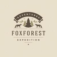 Forest camping logo emblem illustration. vector