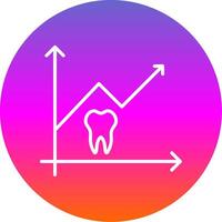 estadísticas línea degradado circulo icono vector